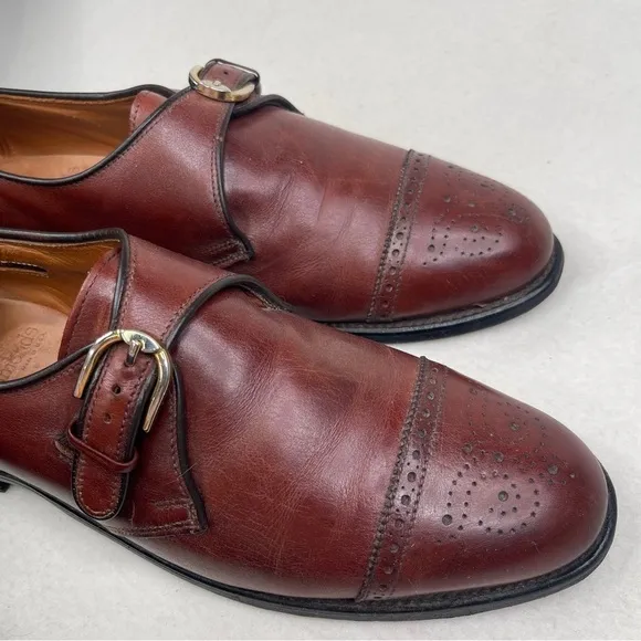 Allen Edmonds Hillsboro Shoes Mens 11 Leather Monk Strap Brogue